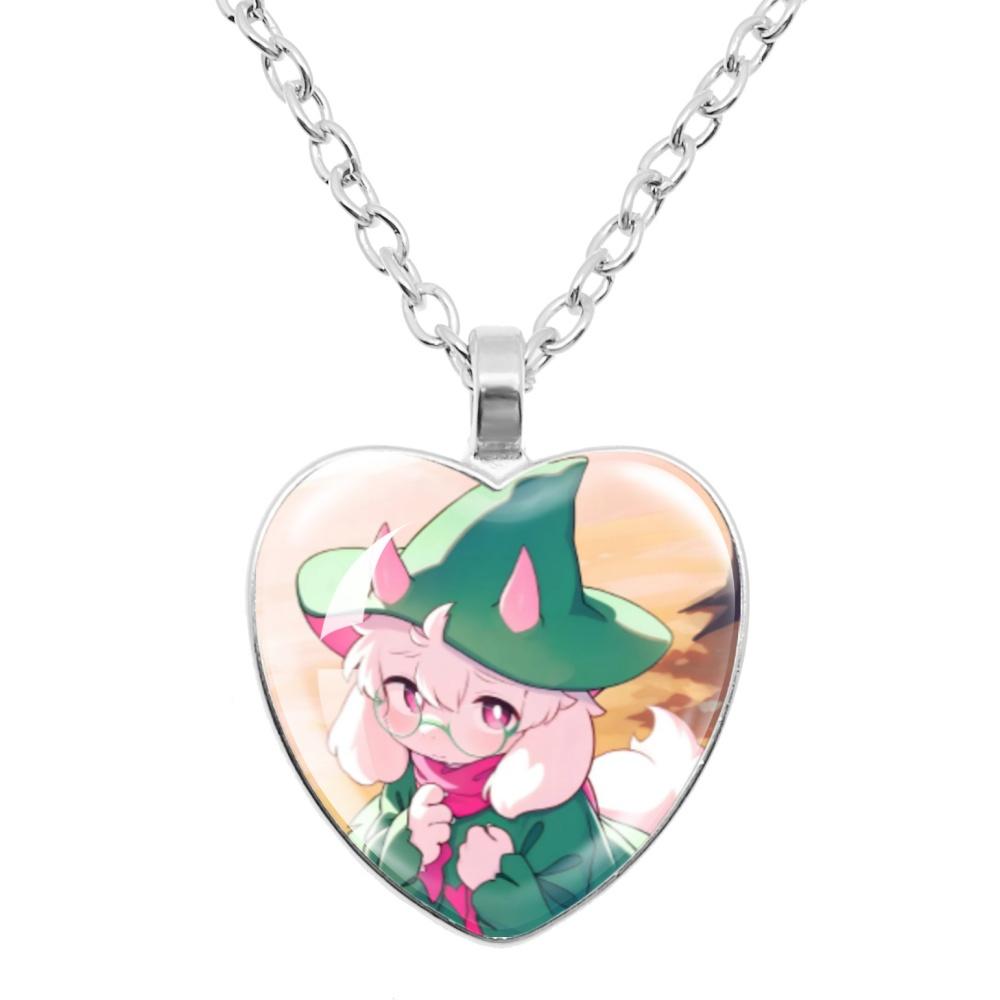Deltarune-Heart Shape Pendant Necklace, Game Gharacter Tenna,Kris,Spamton,Ralsei,Susie,Noelle Glass, Charm Jewelry, Friend Gift