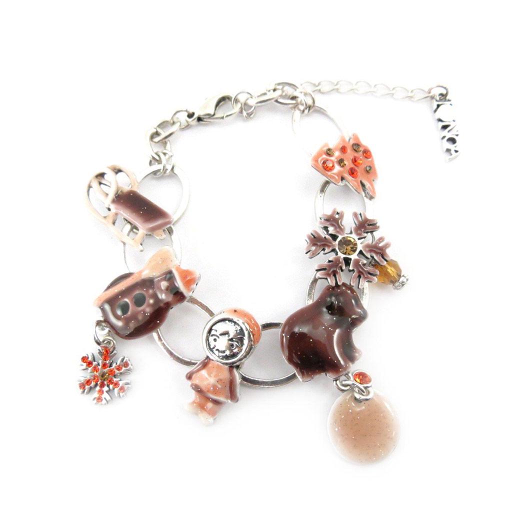 NOA [J5367] - Bracelet Créateur 'Joyeux Noël' chocolat