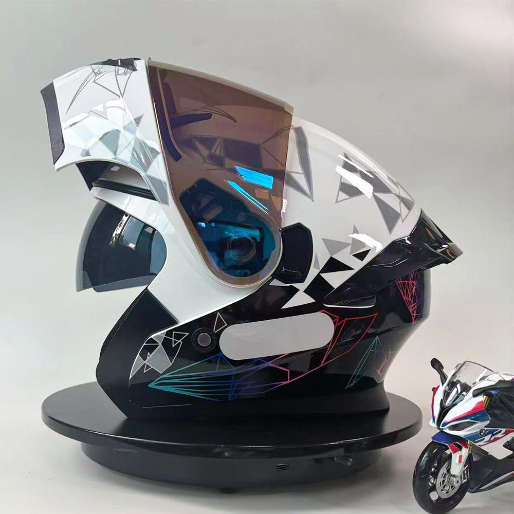 New Men's Motorcycle Helmet Full Coverage Dual Lens Cruise Off-Road Motorcycle Helmet Face Shield Style for Bikers