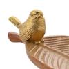 Hestia Wood Effect Trinket Dish with Gold Bird