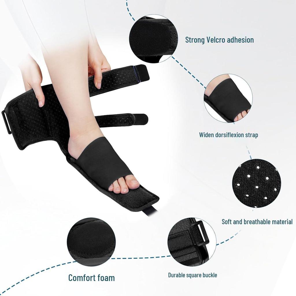 Adjustable Unisex Night Splint for Foot Drop and Ankle Support