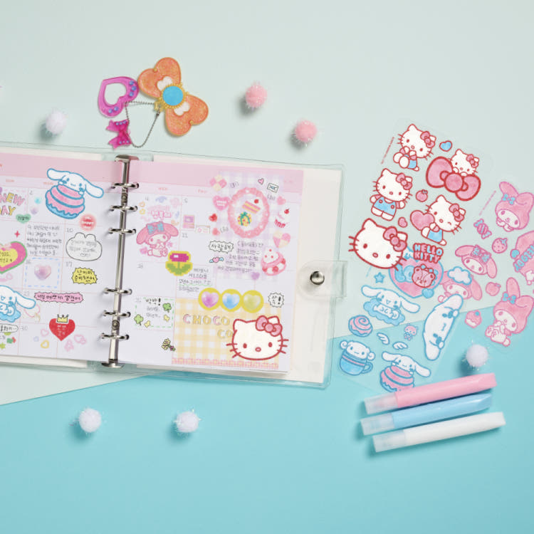 [mimi world] Sanrio Characters Color Gel Pencil Case Decorating Kit