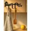 4-Hook Bird Design Wall Mount Key Holder, Metal Entryway Organizer, Rustproof Coat Rack for Keys, Hats, Kitchen, Bathroom, Modern Farmhouse Decor