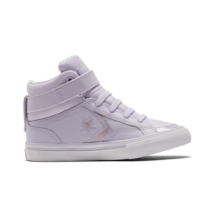 Converse Pro Blaze Strap Easy-On High PS Vapor Violet Glitter Kids Sneakers Purple A03041C