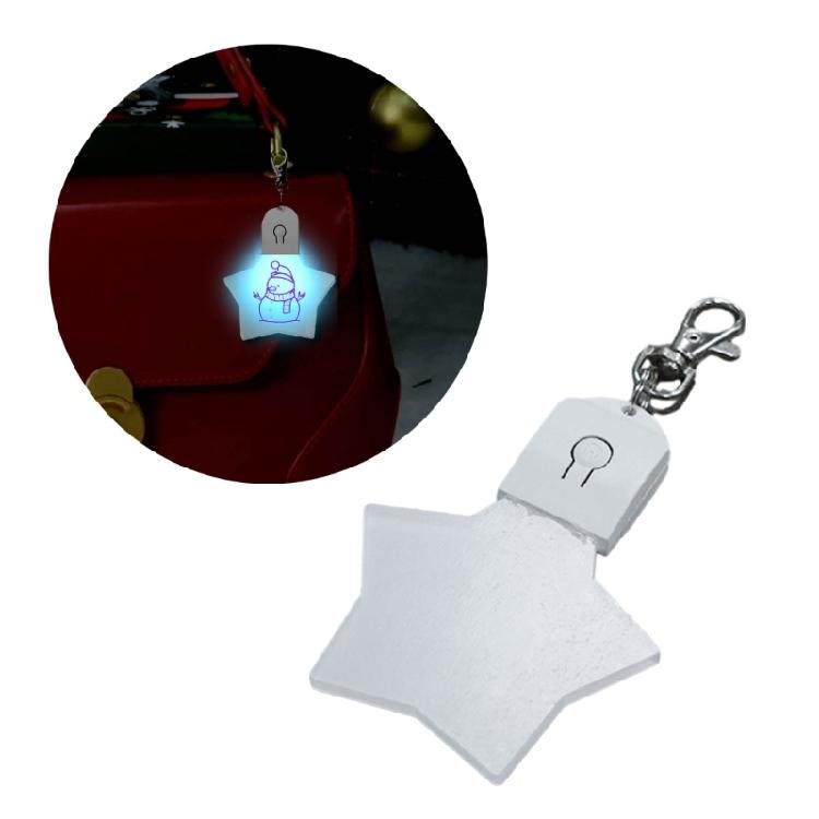 LED Keychain Festival Pattern Luminous Keyring for Outdoor Emergency Daily Use