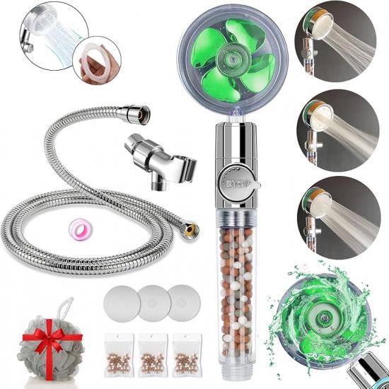 Hydro Jet High Pressure Shower Head Handheld Filtered Shower Head with Filter Beads Turbocharged Shower Head Kit with Replacement Hose/Bracket/Bead