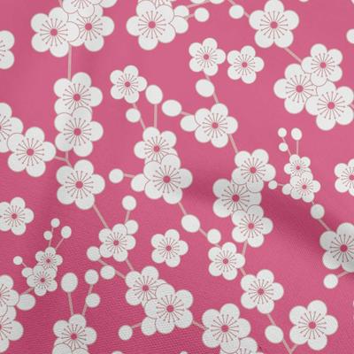 Bavlnená Flex Fuksiovej Ružovej Látka Ázijská Japonská Kvetinová DIY Oblečenie Prešívacia Látka Potlačená Látka Na Meter 40 Palcov
