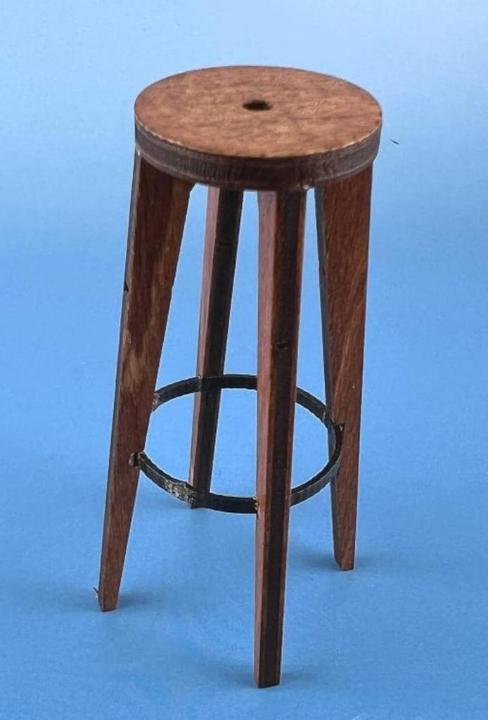Kobaani Model Studio Wooden Form Series Bar Counter and High Chair Wooden Assembly Kit 1/12 WF-031