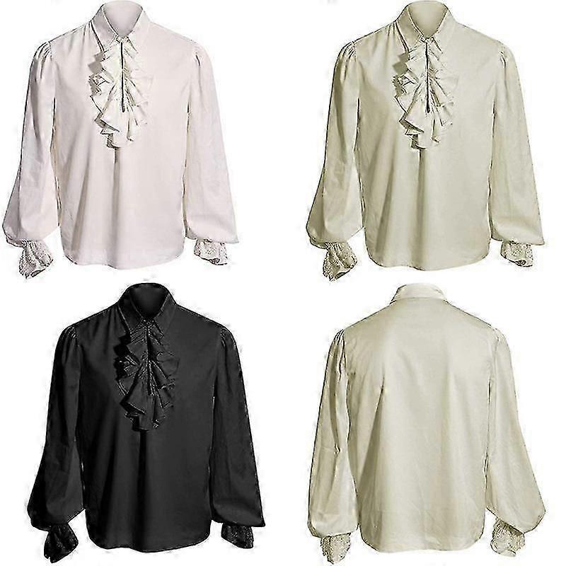 Men's Stage Costumes Vampire Renaissance Victorian Steampunk Ruffled Medieval Halloween Costumes!ZZ51