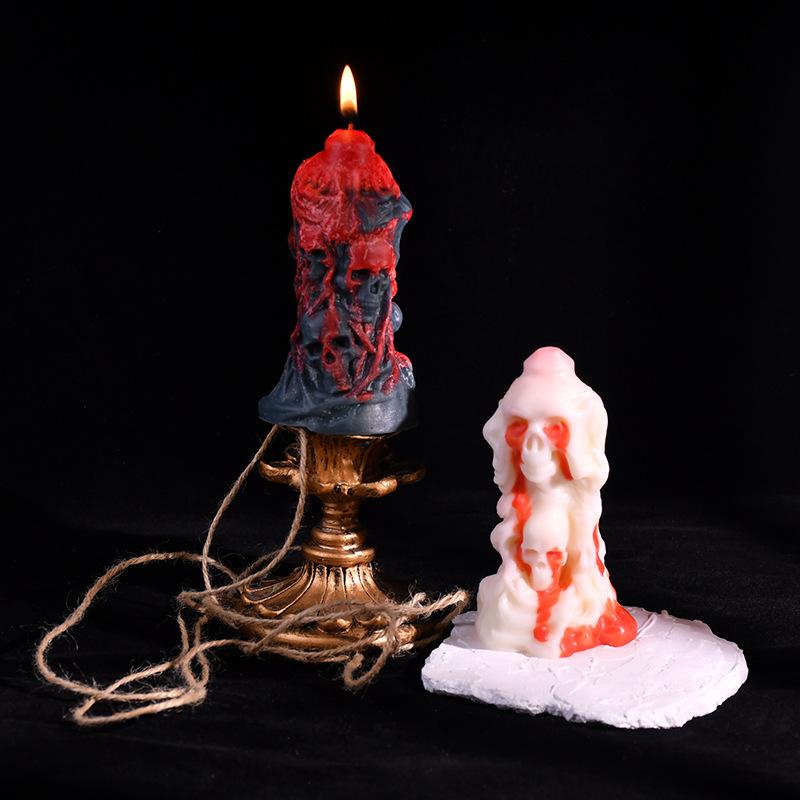 3D Silicone Candle Molds Ghost Bride Groom for DIY Handmade Soap Resin Crafting Halloween Horror Ghost Statue Plaster Crafts