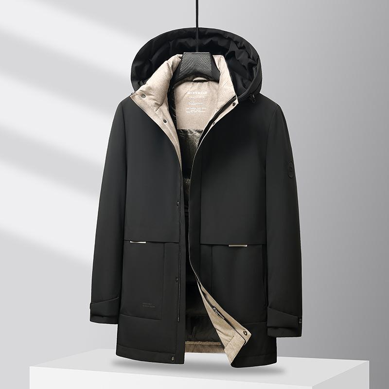 Goose Down Jacket Light Luxury Thickened Warm Men's White Goose Down Down Jacket Middle-aged Business Casual Down Jacket for Men