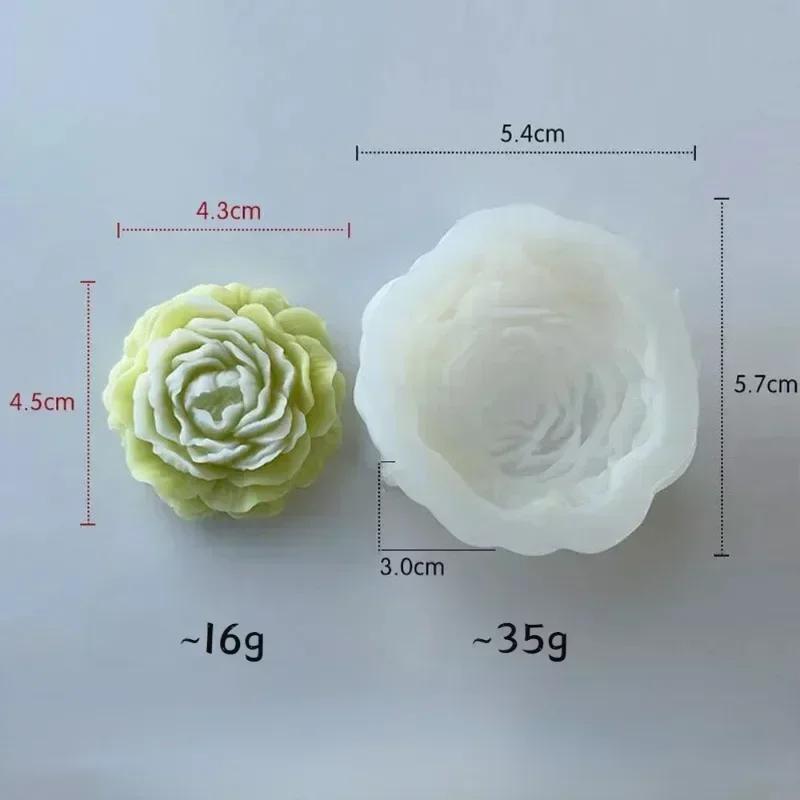 Neue 3D Große Pfingstrosenblüte Silikon Kerzenformen DIY Blumen Kerze Gips Harz Seife Schokolade Herstellung Form Valentinstagsgeschenk