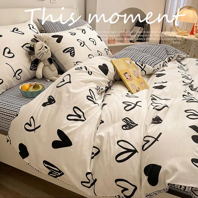 Floral Bed Duvet Covers Pastoral Four Seasons Polyester Quilt Cover King Queen Size Bedroom Bedding Luxury Home Textile Cozy