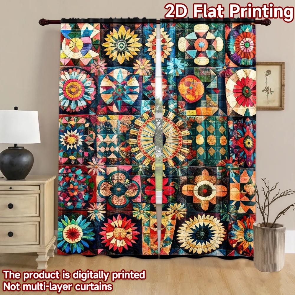 2D flat Photography Backdrop Photography Banner Colorful Geometric Shapes 100% Polyester Vibrant Reunion for Bedroom