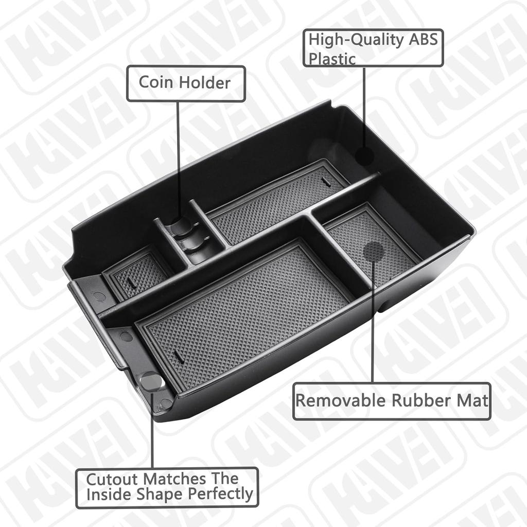 Center Console Organizer Tray Compatible With Ford Escape -2026/Bronco Sport -2026 Accessories, Ert Container ABS Secondary Armrest Storage Box (Not