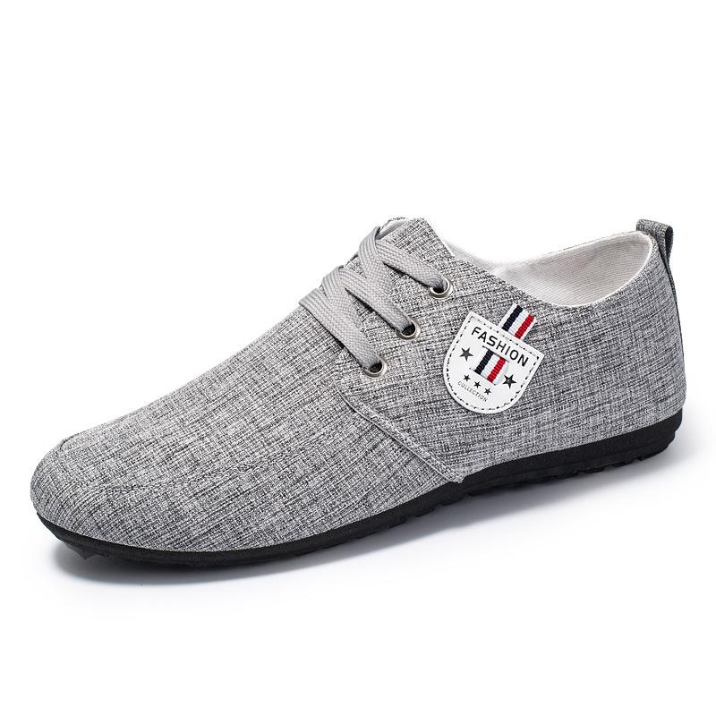 Autumn cloth shoes breathable and light canvas shoes trendy soft-soled men's shoes Doudou shoes foot loafers teen trendy shoes