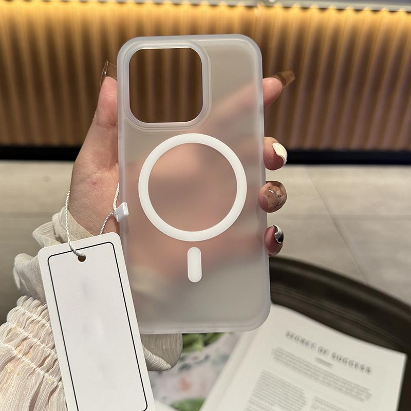 For Magsafe Matte Armor Magnetic Wireless Charging Case For iPhone 11 12 13 14 15 16 Pro Max Plus Shockproof Translucent Cover