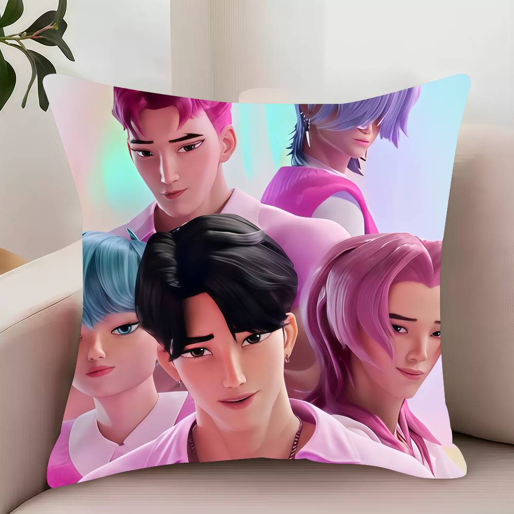

MINISO KPop D-Demon H-Hunters Pillow Case Decor Protective Covers Comfortable soft for Sofa Living Room Home office 12x12Inch