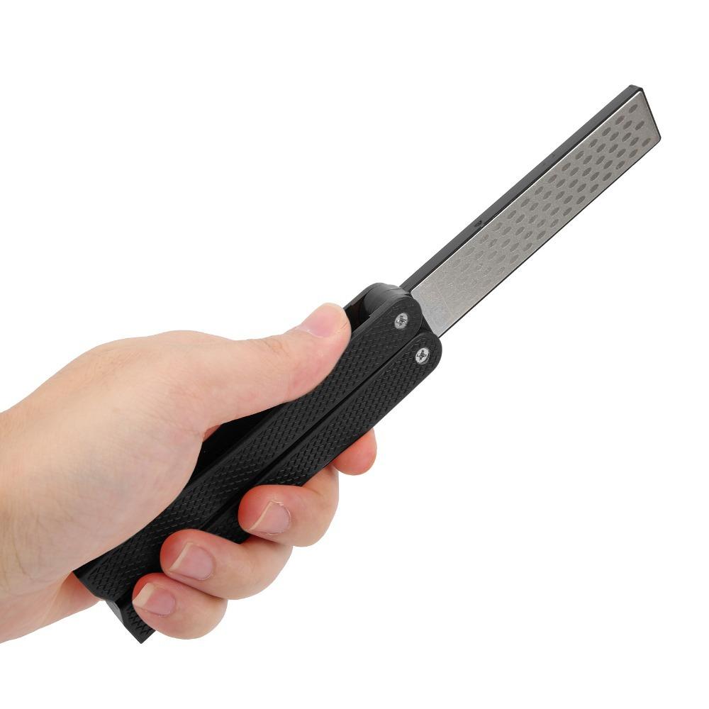2 Pcs Fan Shaped Double Side Sharpener Diamond Knife Sharpener Folding Sharpener Outdoor Use чёрный