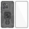 For Motorola Edge 50 Neo 5G Phone Case WANLONFENG PC TPU Back Cover Kickstand with Tempered Glass