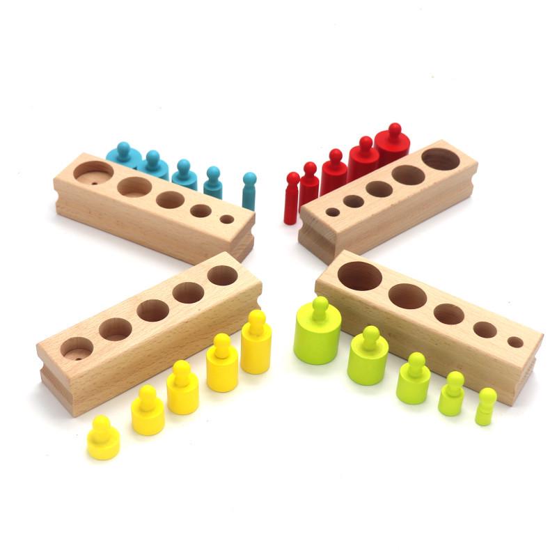 

Colorful Wooden Cylinder Blocks for Early Education: Montessori Fine Motor Training Toys for Kindergarten