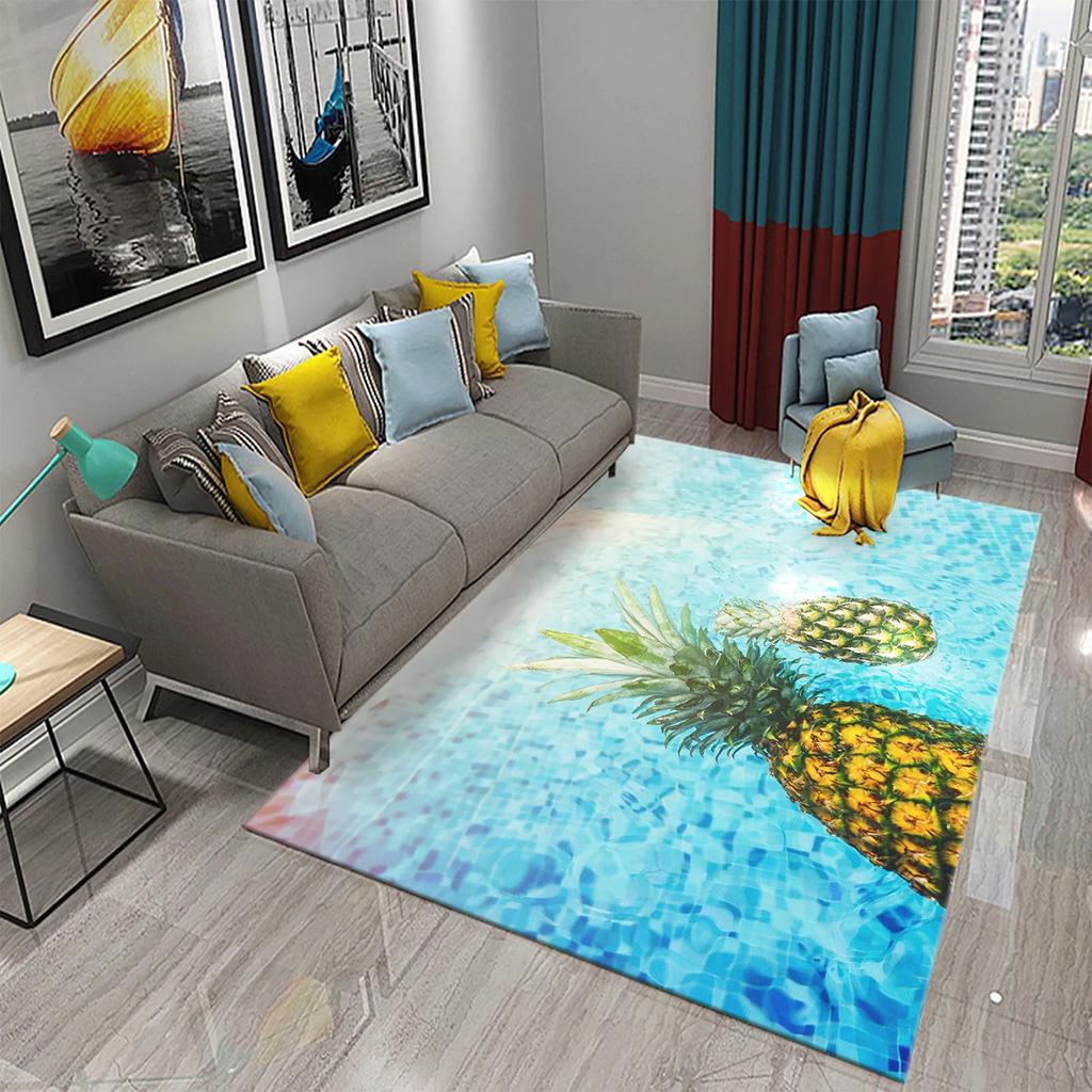 Zabawny Dywan Ananas 3D Dywany ze Wzorem Świeżych Owoców Dywan do Salonu Dywanik Podłogowy do Pokoju Dziecięcego Dywan Okno Przy Łóżku Wystrój Domu