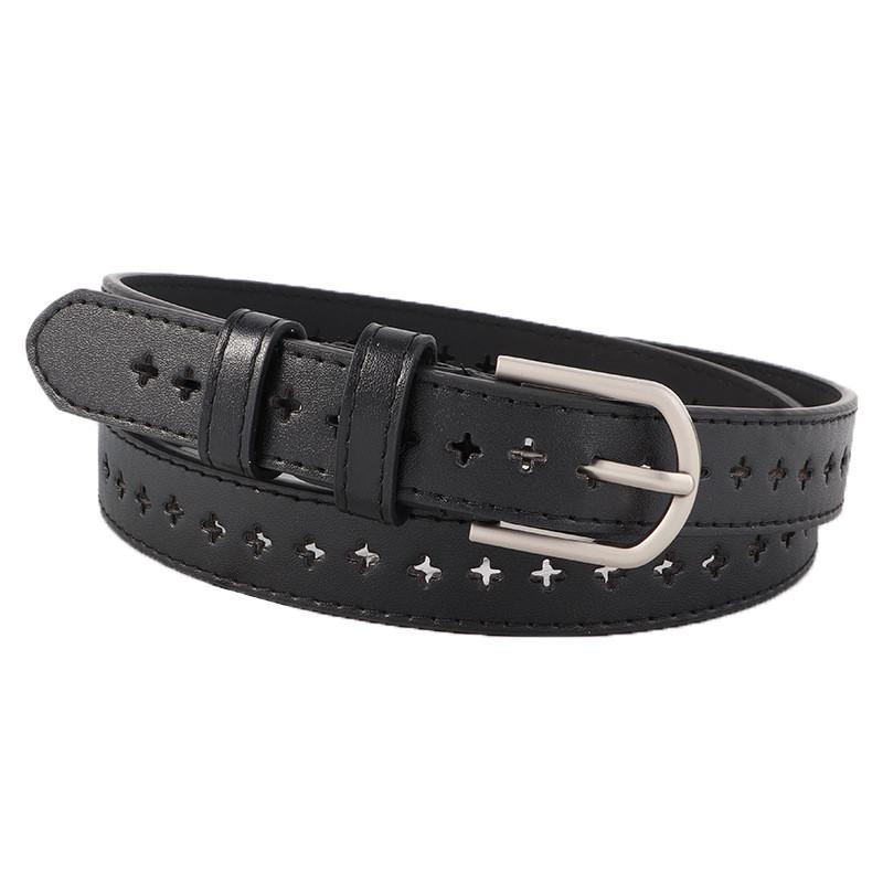 Belt Small Retro Minimalist Waistband Hollowed Out Holes Womens Student Jeans