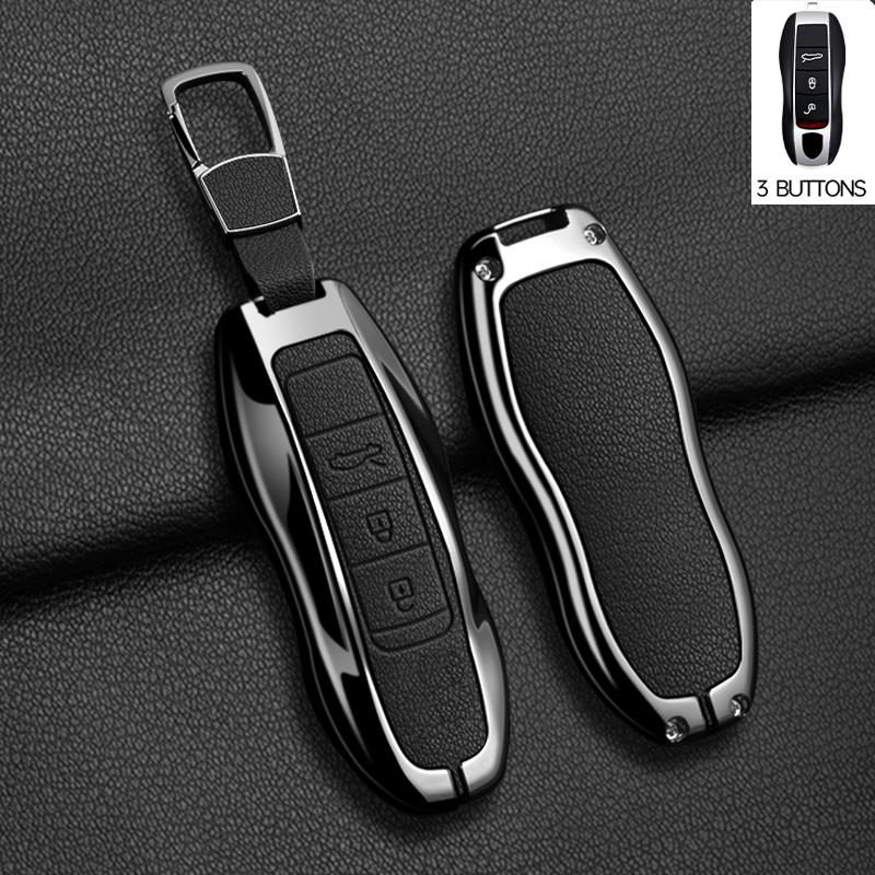 Metal Car Key Case Cover For Porsche Cayenne 958 911 Lepin 996 Macan Boxster Panamera 997 944 924 Panamera 718 971 9YA Keychain