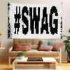 VIKAMA SWAG HipHop Minimalist Text Tapestry Polyester Wall Hanging Trendy Urban Art for Living Room Bedroom Decor