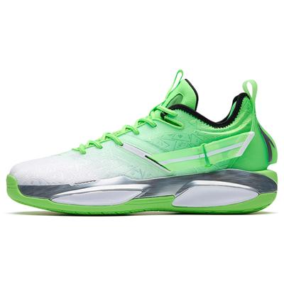 GH3 Basketball Shoes Men's Low Top Anta White/Fluorescent Iridescent Green/Black Sneakers 112231103-6