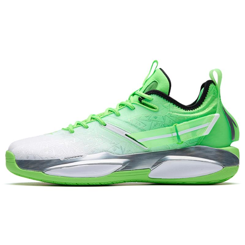 ANTA GH3 Basketball Shoes Men's Low top Anta White/Fluorescent Iridescent Green/Black Sneakers 112231103-6