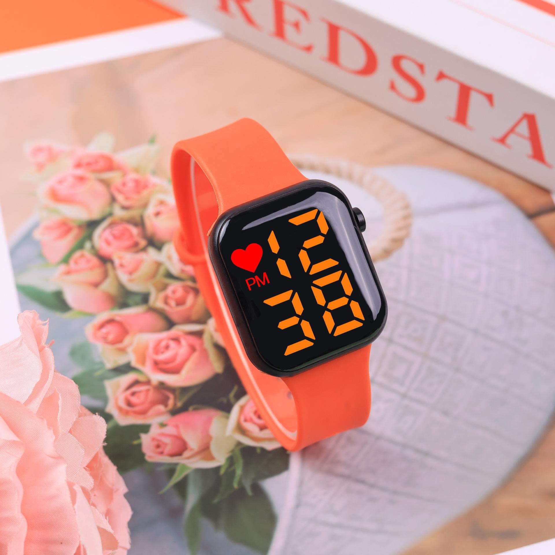 Желтая светодиодная квадратная электронная спортивная модель Y1 - Унисекс, Светящаяся