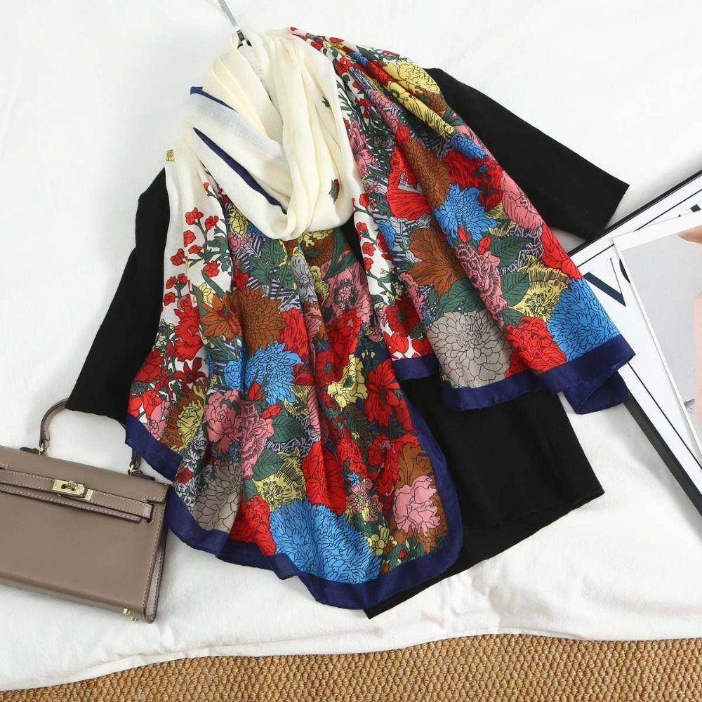 Sun-proof Silk Scarf Double Sides Large Scarves Elegant Sunscreen Shawl  Women