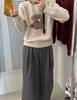 Cozy Style Bear Sweater - Women's Loose Fit Knitted Pullover for Autumn/Winter 2024, Korean Edition