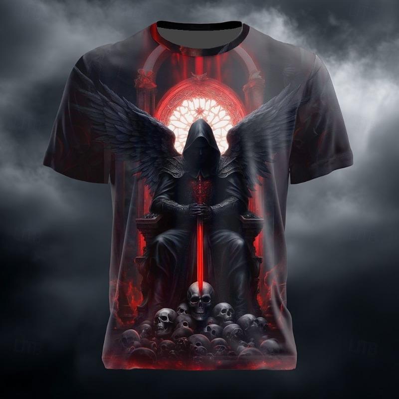 Men's 3d Samurai Printed Short Sleeve T-shirt Summer Casual Top Fashionable Men's Clothing Large Size Loose Kids Short Sleeve