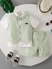 Baby Boys' Summer Gentleman Three-Piece Outfit: Short Sleeve, Shorts, and Vest Set