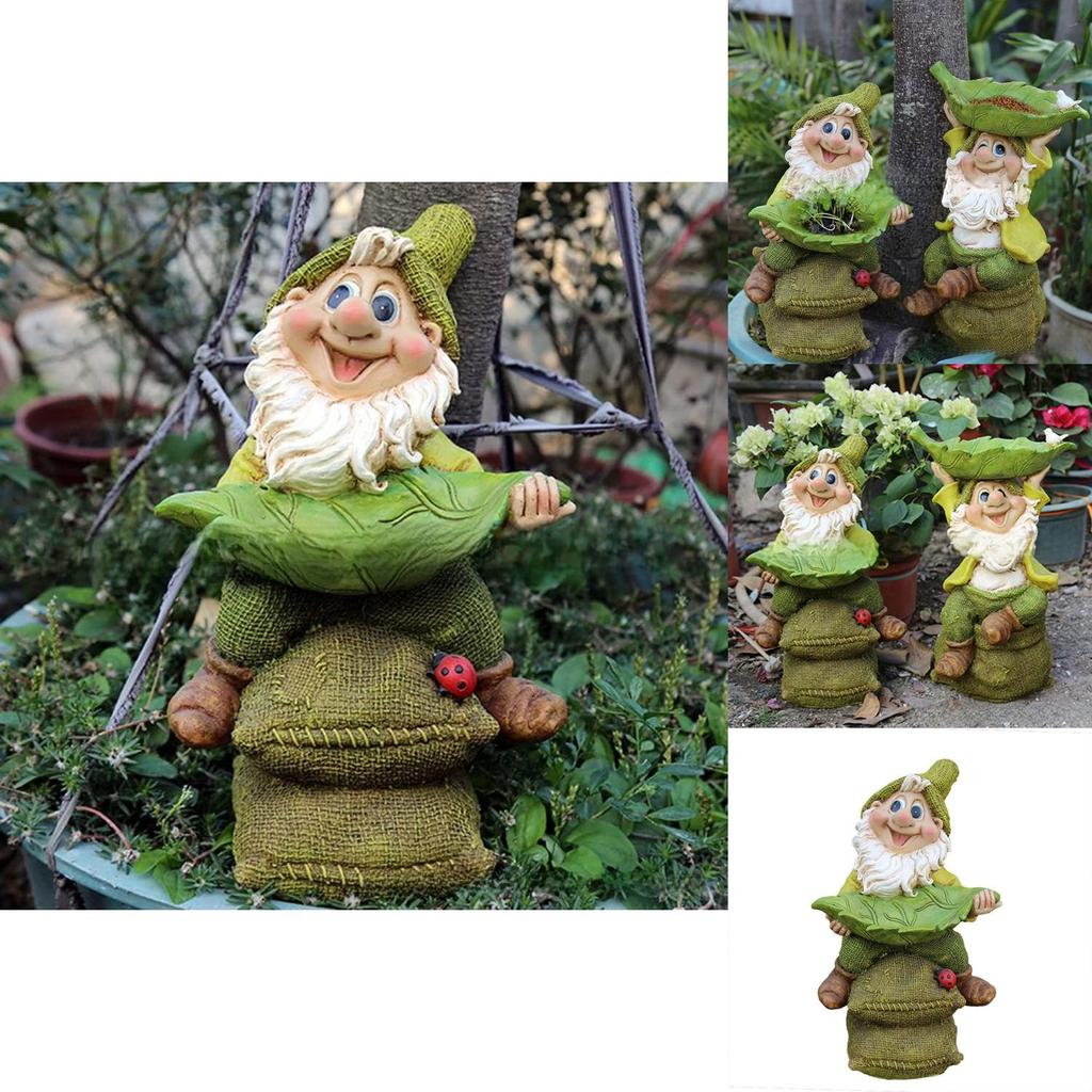 Playful Gnome Bird Feeder Beautiful Outdoor Ornament Great For Garden Landscaping