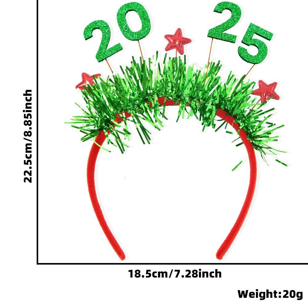 Sequin 2025 Happy New Year Headband Plastic Crown Hair Hoop Christmas Headpiece Christmas Supplies Letter