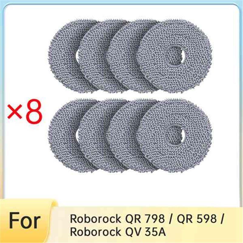 A34R For Roborock QV 35A/Saros 10R/Q Revo/Qrevo S Robot Vacuum Cleaner Compatible 8 Pack Mop Pads Replacement Parts Accessory