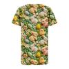 Ladies' Casual V-neck Short Sleeved Shirt With Pleated Easter Print On The Chest