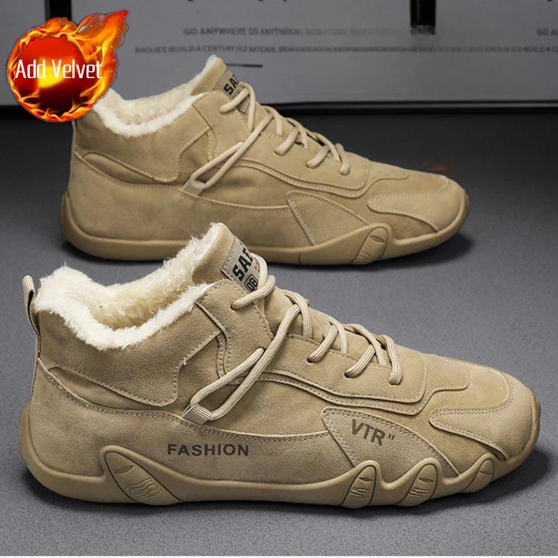Men's Snow Boots Lace Up Male Winter Shoes Warm Cold Proof Anti Slip Brands Footwear Comfortable Fashion Sale Original Deals Fur