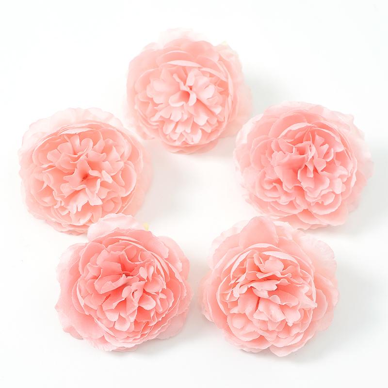 5/10Pcs 7.5cm Silk Peony Artificial Flowers Heads for Home Party Wedding Decor Accessories Garden Crafts Manual Christmas Wreath
