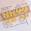 18K Gold Plated Titanium Steel Earrings with Butterfly, Flower, and Bowknot Designs