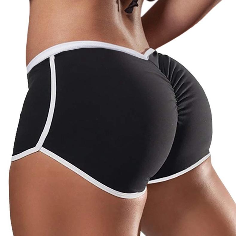 Plus Size Women Low Rise Sexy Running Shorts Butt Lifting Tight Fitted Solid Color Sports Workout Shorts