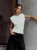 Summer Pleated White Sleeveless Top - Women's Fashion Vest for Workplace Commute
