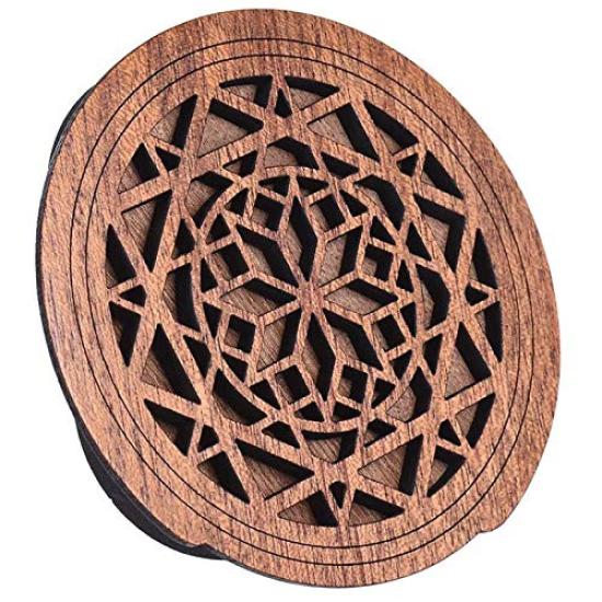 Ahvqevn Guitar Wooden Soundhole Soundhole Cover Block Feedback Buffer EQ Mahogany Wood for Acoustic Folk Style 1 Guitar,