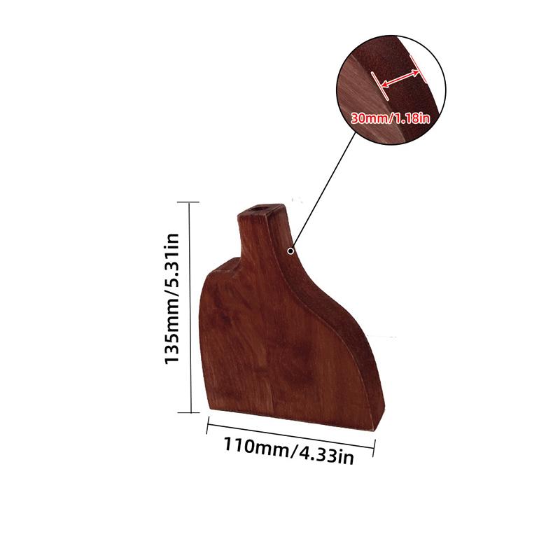 Handgefertigte Blumenkunst Schreibtischornamente Vase Heimdekorationen Holz Retro Natürliche Materialien Dekorativ 4 Stile