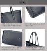 Kimura Handmade Men's Large Capacity Lychee-patterned Genuine Leather Tote Bag, Multi-functional, Zippered, Brand Name, Commuter Tote, Large