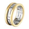 Vintage Contrast Chain Hollow Ring Titanium Steel Electroplating Premium Sense Ring Women's Jewelry
