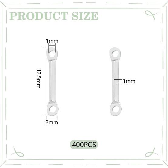 

UNICRAFTALE About 400Pcs Stainless Steel Bar Connector Charms 12.5 mm Long Twist Stick Links Connectors Pendants 2 Hole Metal Stick Strip Charms